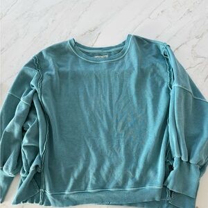 Free People Teal Pullover Top